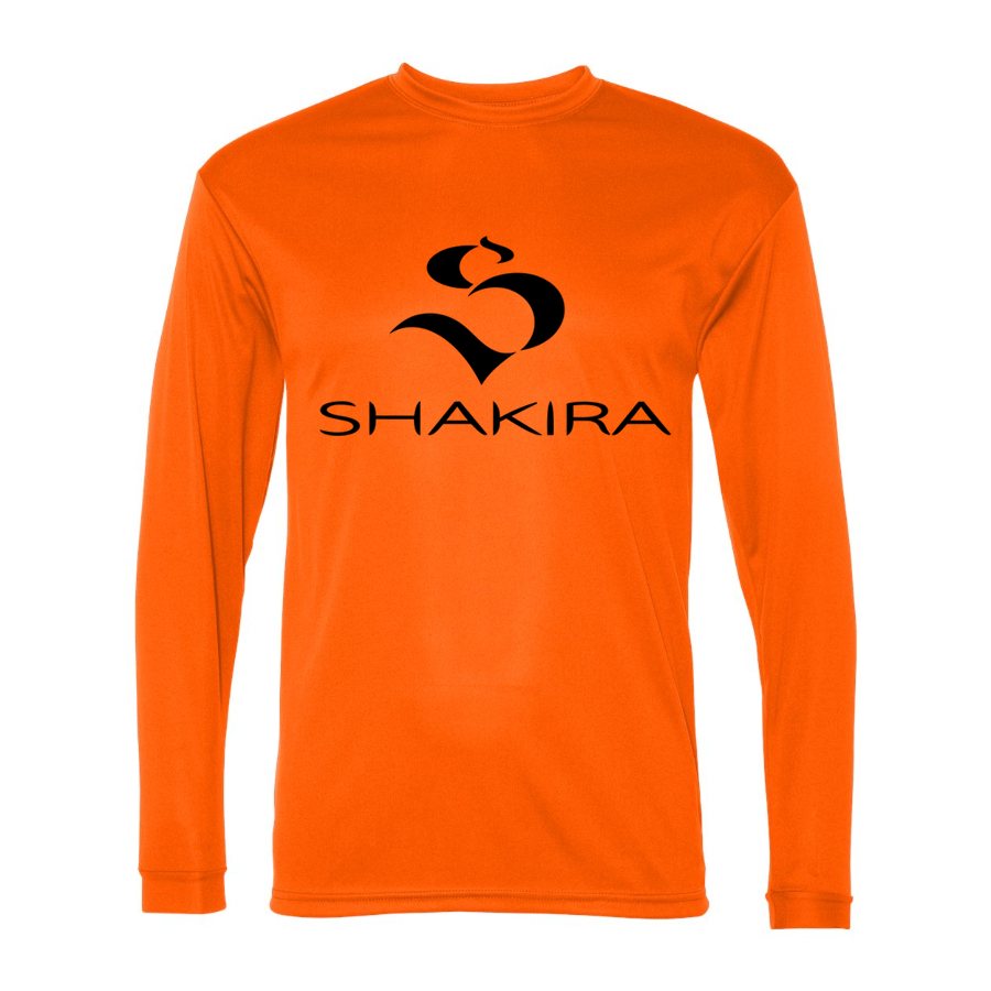 Men's Shakira Polyester Long Sleeve T-Shirt - Safety Orange