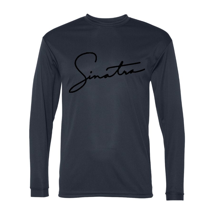 Men's Frank Sinatra Polyester Long Sleeve T-Shirt - Navy