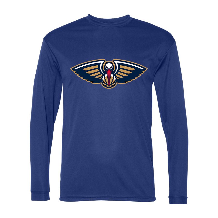Men's New Orleans Pelicans Polyester Long Sleeve T-Shirt - Royal Blue