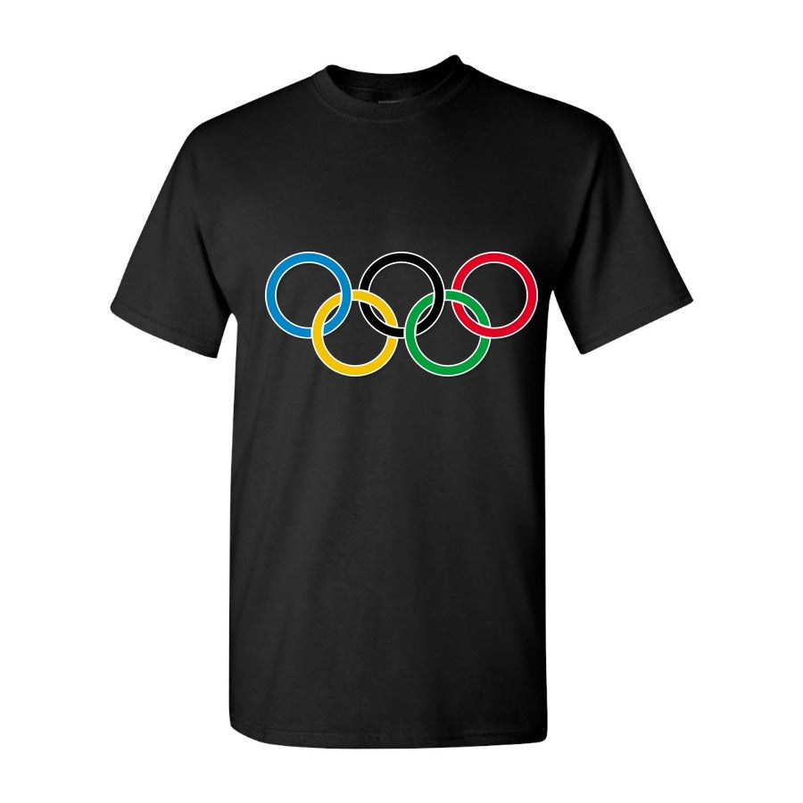 Men's Olympic Ring BK logo Cotton T-Shirt - Black