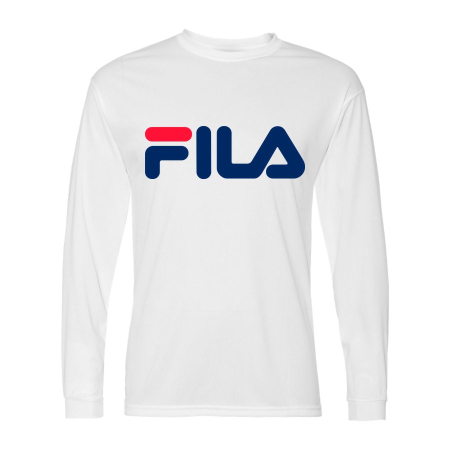 Men's Fila Polyester Long Sleeve T-Shirt - White