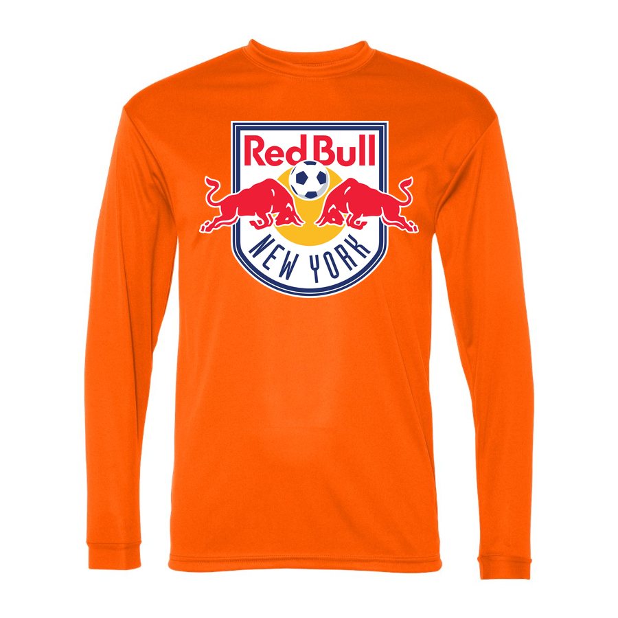 Men's New York Red Bulls Polyester Long Sleeve T-Shirt - Safety Orange