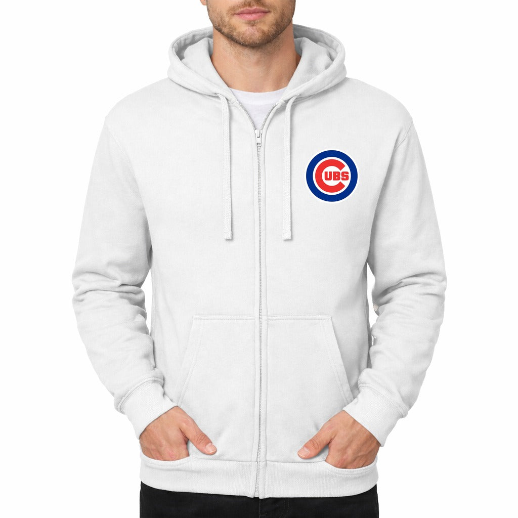Men's Chicago Cubs Zipper Hoodie - White