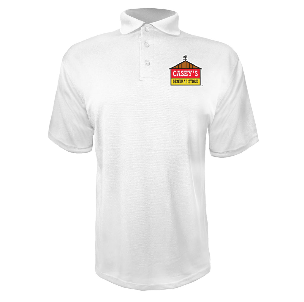 Caseys General Stores men's polyester polo in White