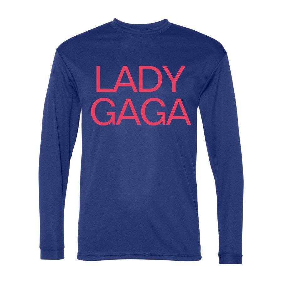 Men's Lady Gaga Polyester Long Sleeve T-Shirt - Royal Blue