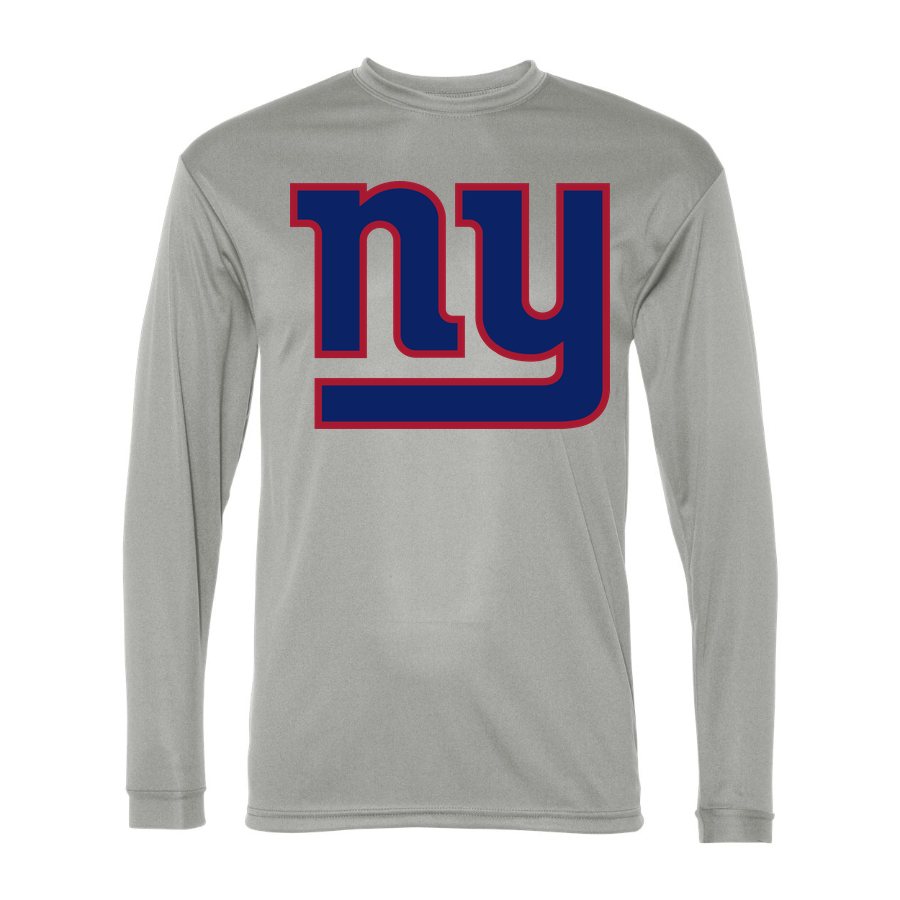 Men's New York Giants Polyester Long Sleeve T-Shirt - Silver