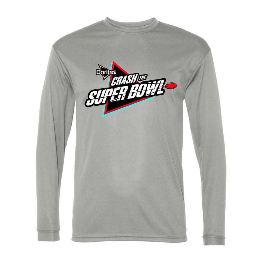 Men's Crash the Super Bowl Polyester Long Sleeve T-Shirt - Silver