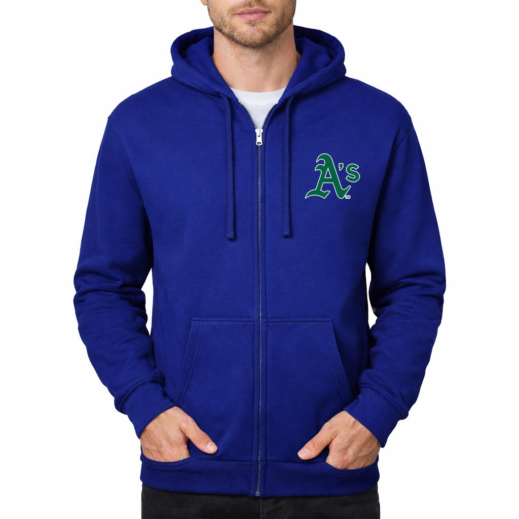 Men's Oakland Athletics Zipper Hoodie - Blue