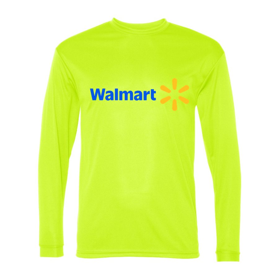 Men's Walmart Polyester Long Sleeve T-Shirt - Safety Yellow