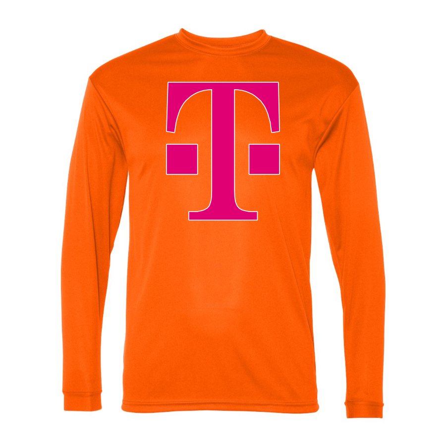 Men's T Mobile Polyester Long Sleeve T-Shirt - Safety Orange