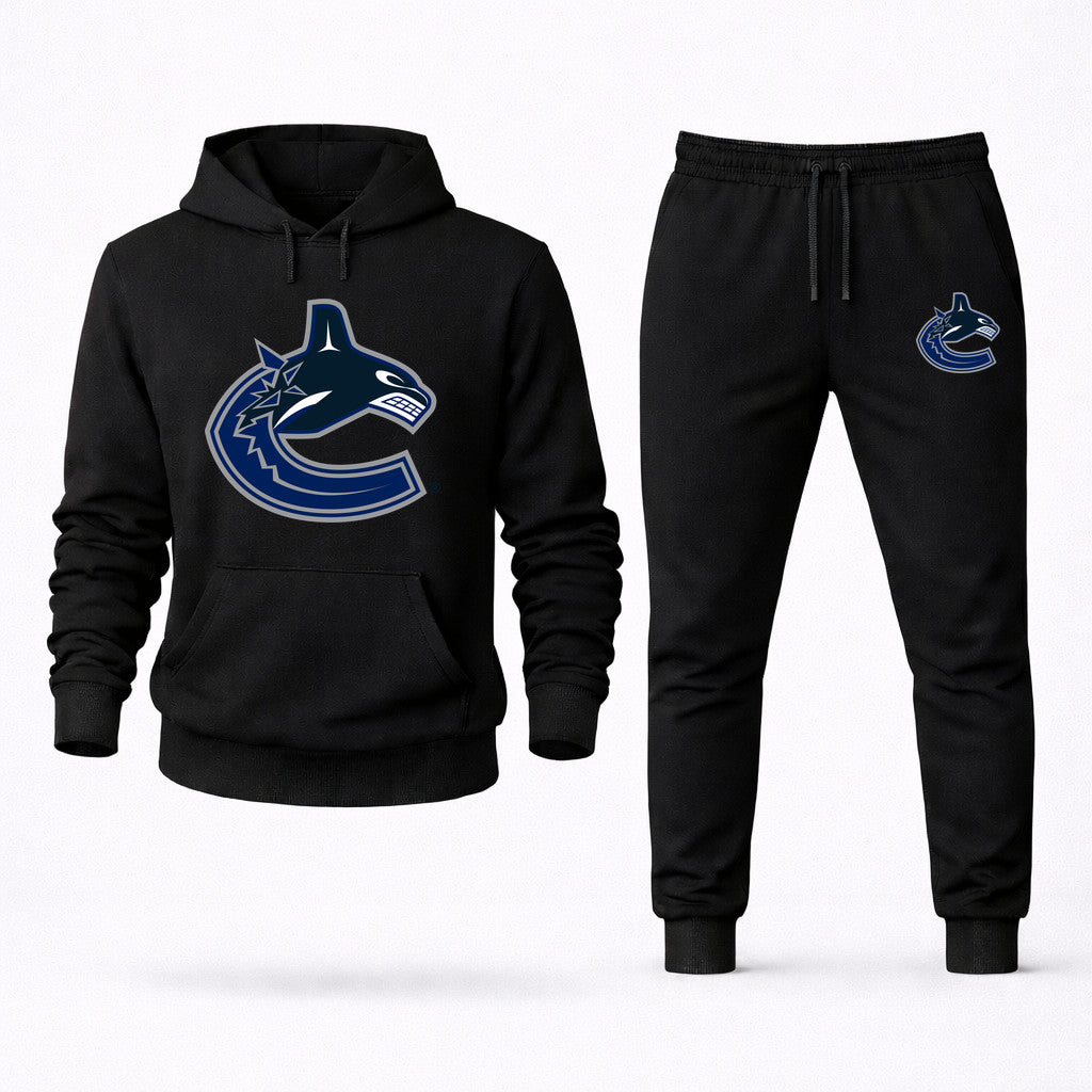 Vancouver Canucks Hoodie and Joggers Set - Black