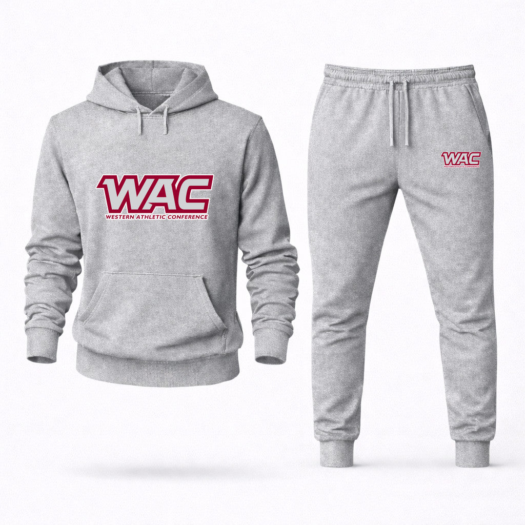 Western Athletic Conference Design 2 Hoodie and Joggers Set - Grey