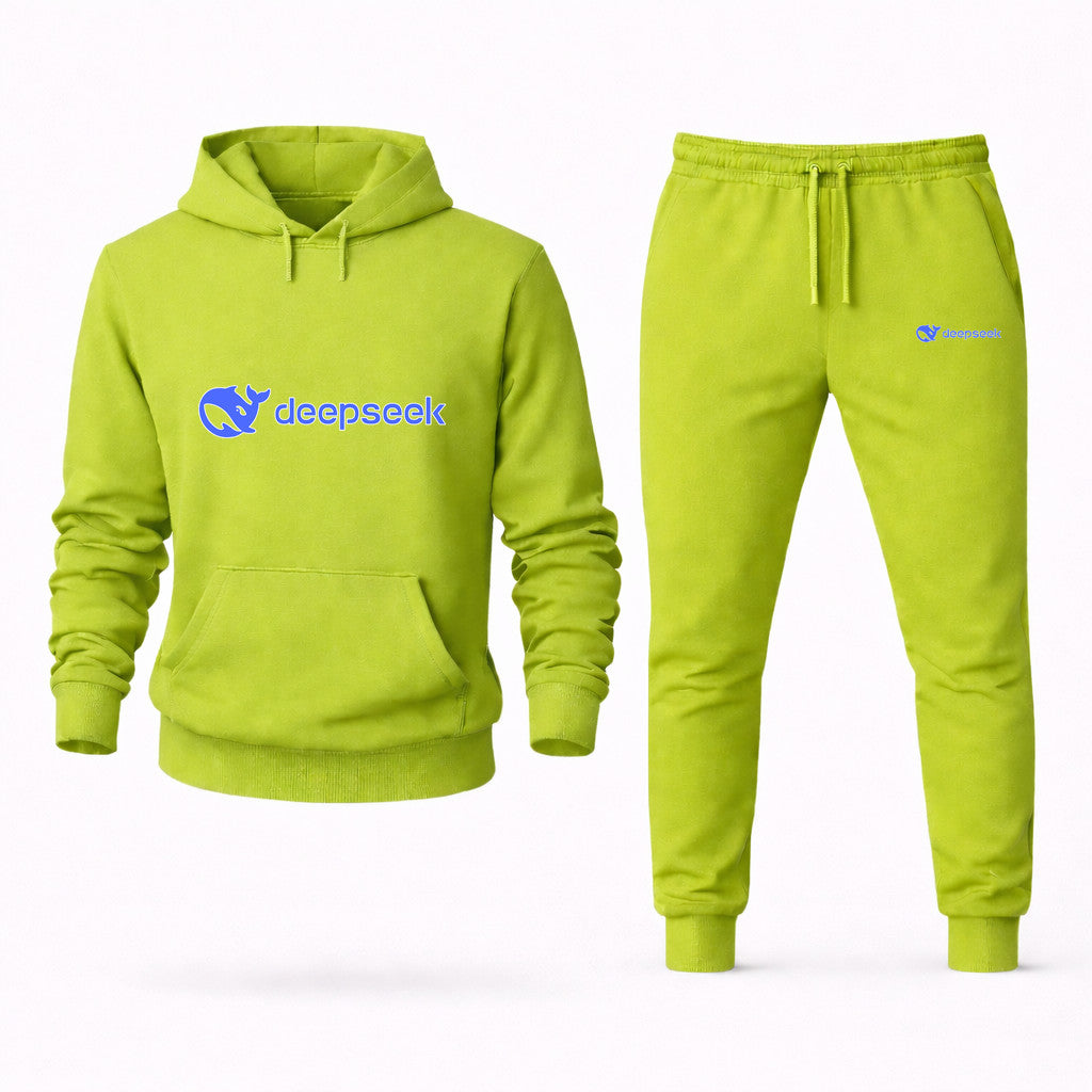 DeepSeek Hoodie and Joggers Set - Lime Green