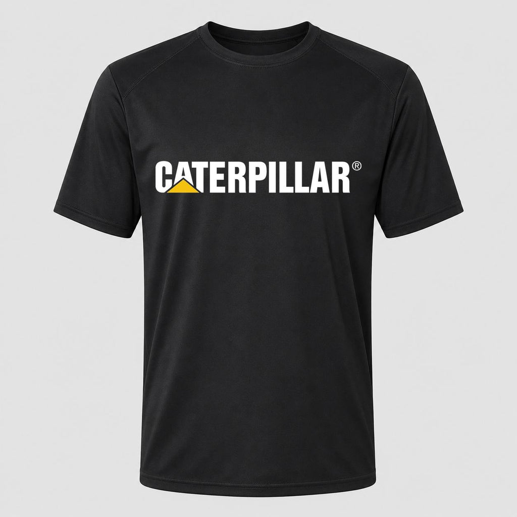 Men's Caterpillar White Performance T-Shirt - Black