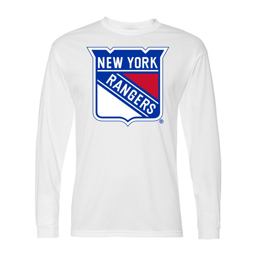 Men's New York Rangers Polyester Long Sleeve T-Shirt - White