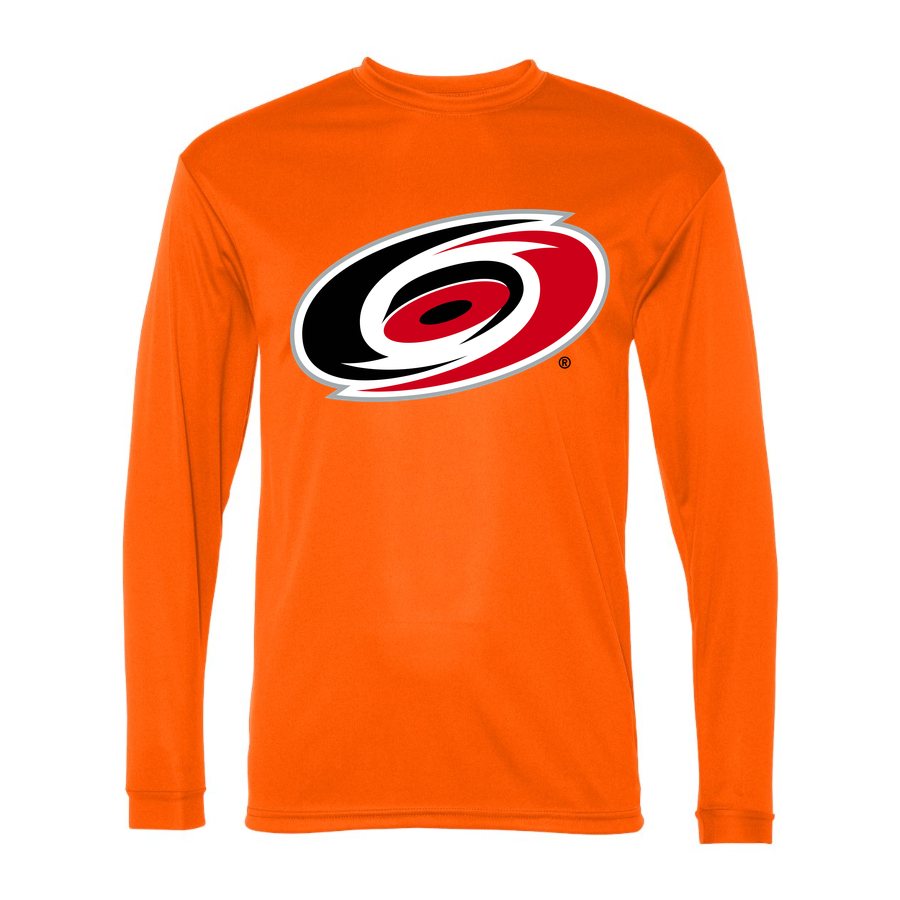 Men's Carolina Hurricanes Polyester Long Sleeve T-Shirt - Safety Orange
