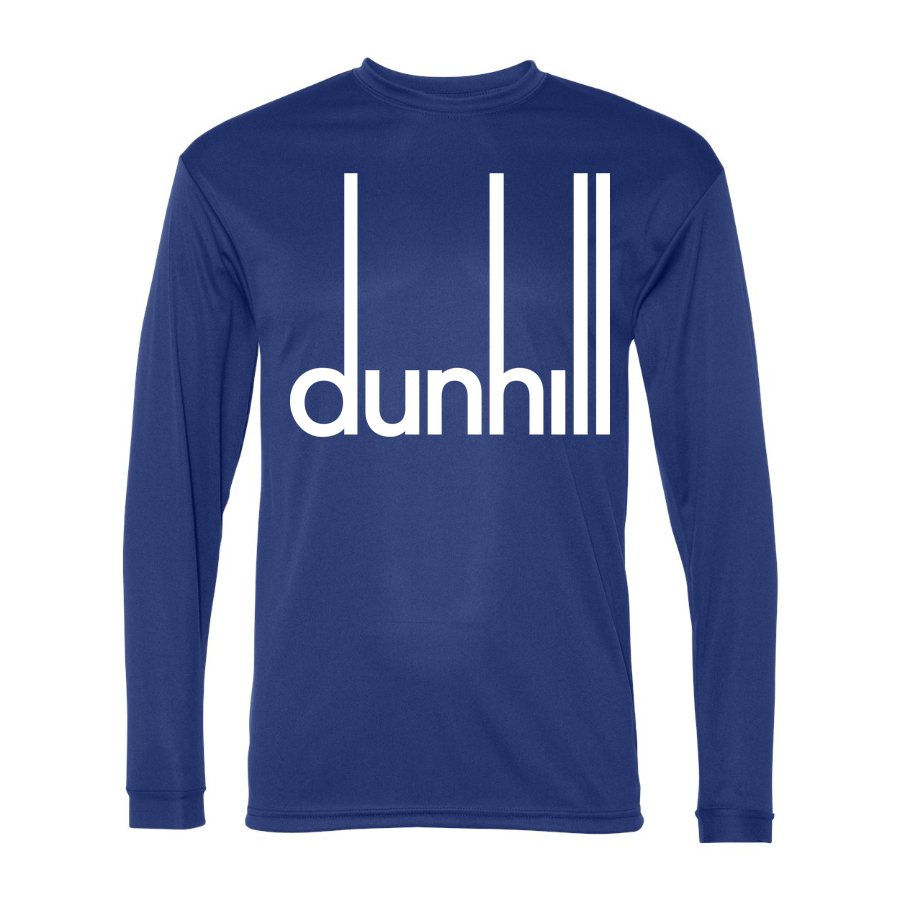 Men's Dunhill Polyester Long Sleeve T-Shirt - Royal Blue