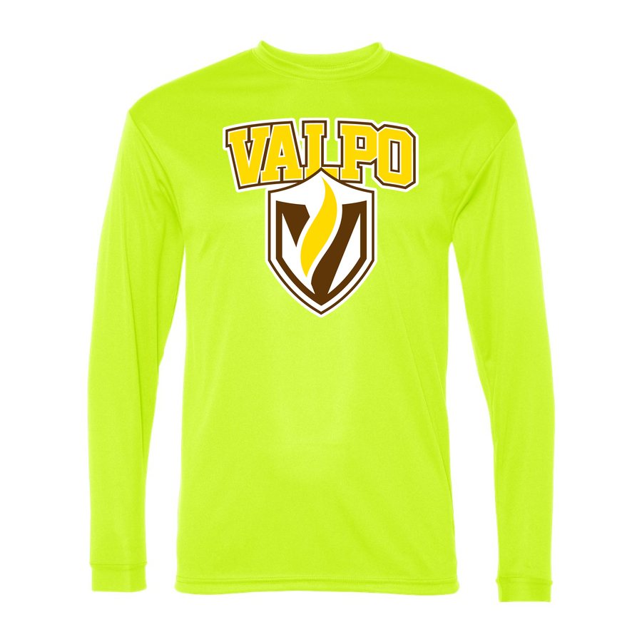 Men's Valparaiso Crusaders Polyester Long Sleeve T-Shirt - Safety Yellow