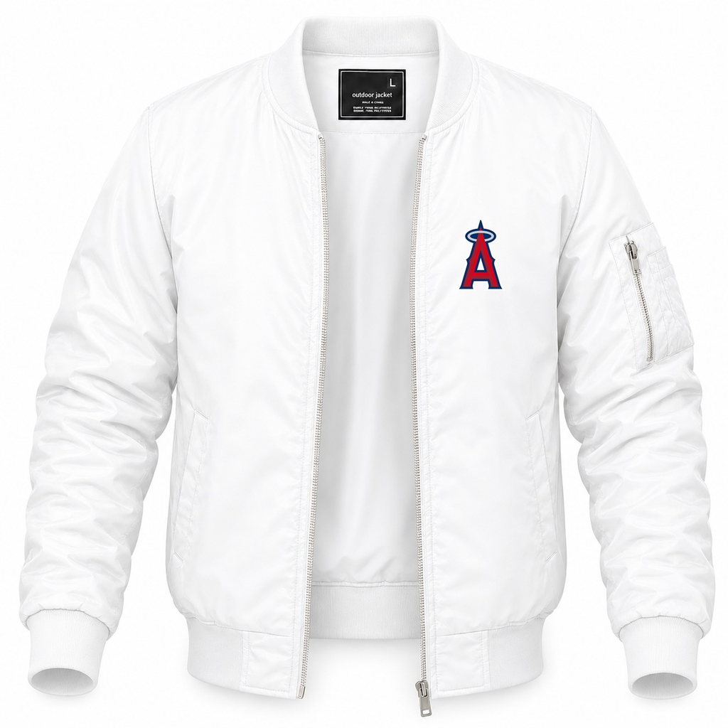 Men's Los Angeles Angels Lightweight Bomber Jacket - White