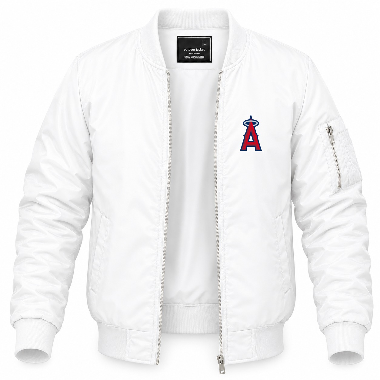 Men's Los Angeles Angels Lightweight Bomber Jacket - White
