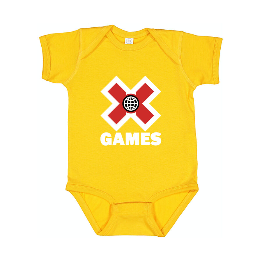 X Games White Logo Baby Romper Onesie - Yellow