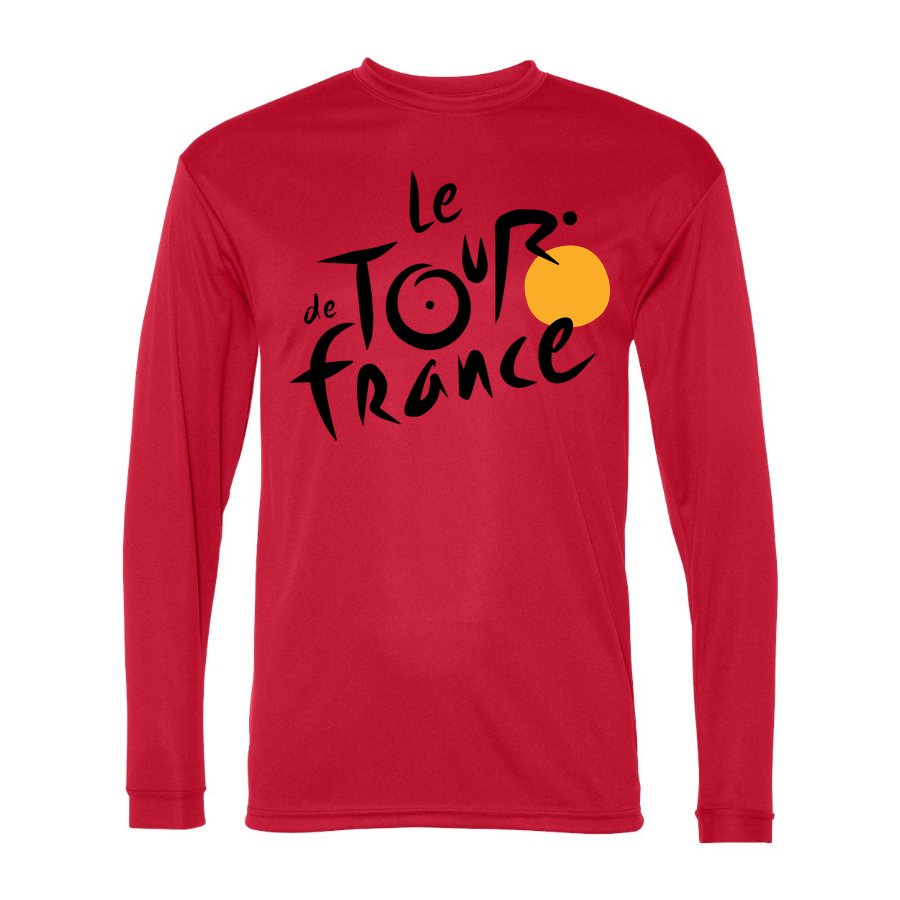 Men's Tour de France Polyester Long Sleeve T-Shirt - Red