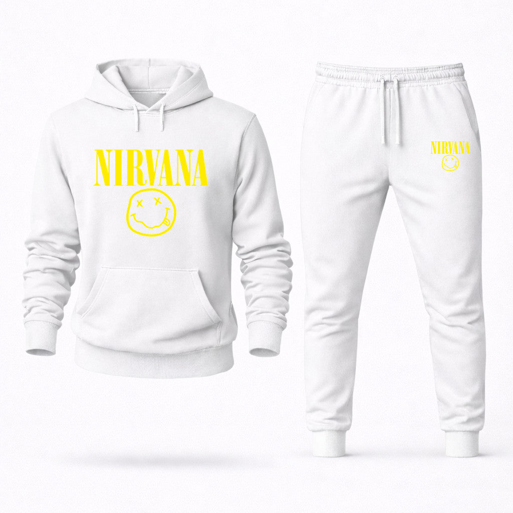 Nirvana Hoodie and Joggers Set - White