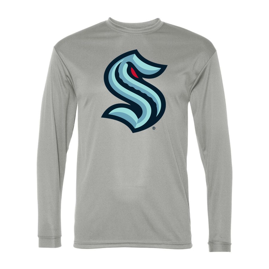 Men's Seattle Kraken Polyester Long Sleeve T-Shirt - Silver