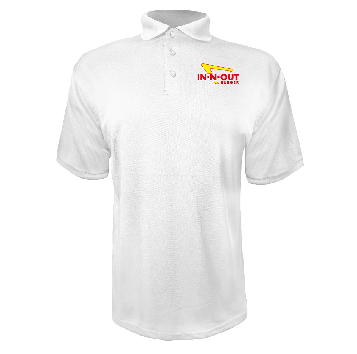 In-N-Out Burger men's polyester polo in White