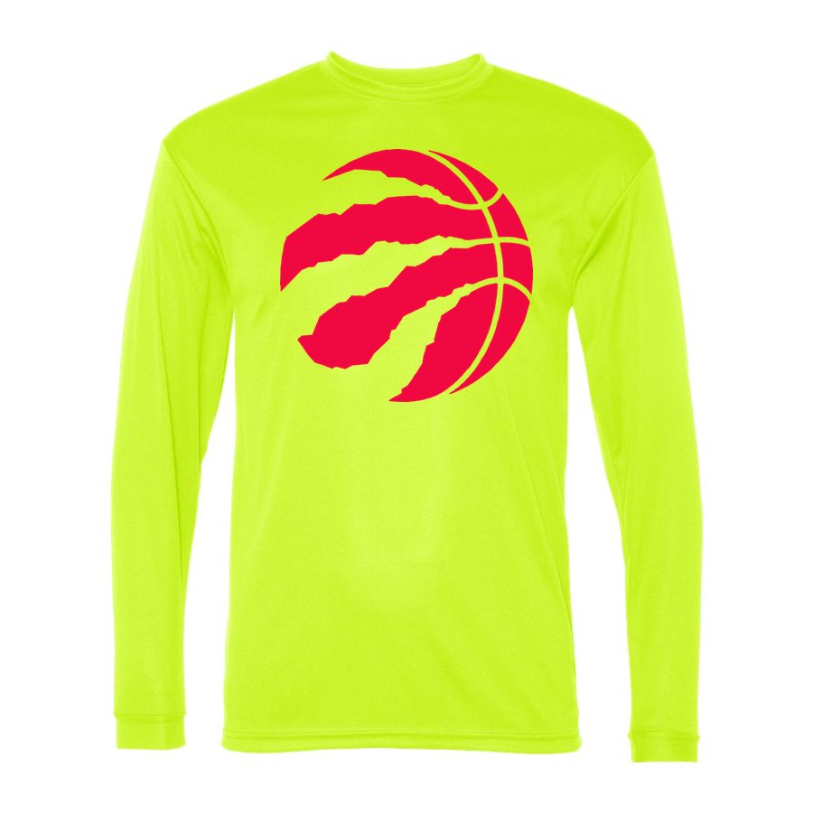 Men's Toronto Raptors Polyester Long Sleeve T-Shirt - Safety Yellow
