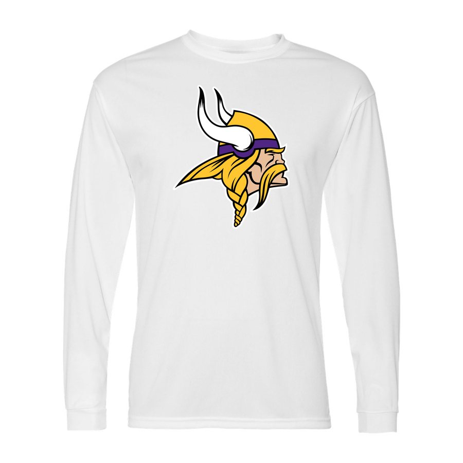 Men's Minnesota Vikings Polyester Long Sleeve T-Shirt - White