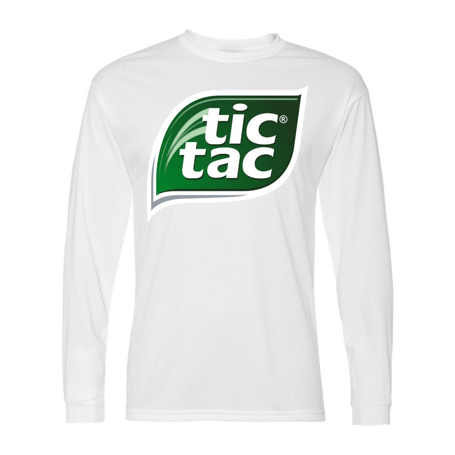 Men's Tic Tac Polyester Long Sleeve T-Shirt - White