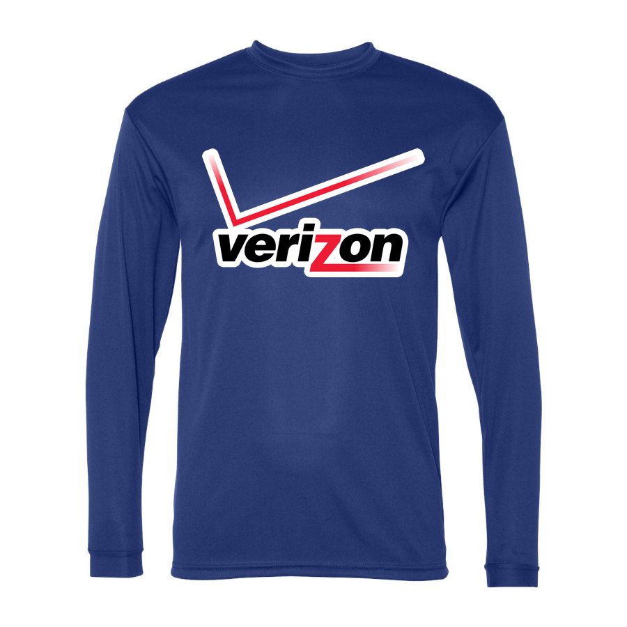 Men's Verizon Wireless Polyester Long Sleeve T-Shirt - Royal Blue