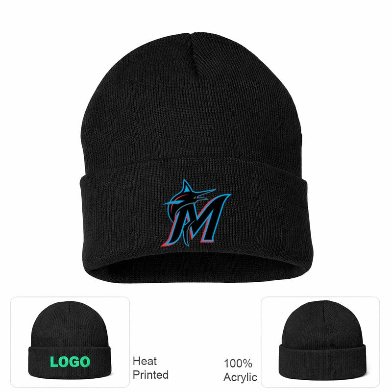 Miami Marlins Black Beanie Hat