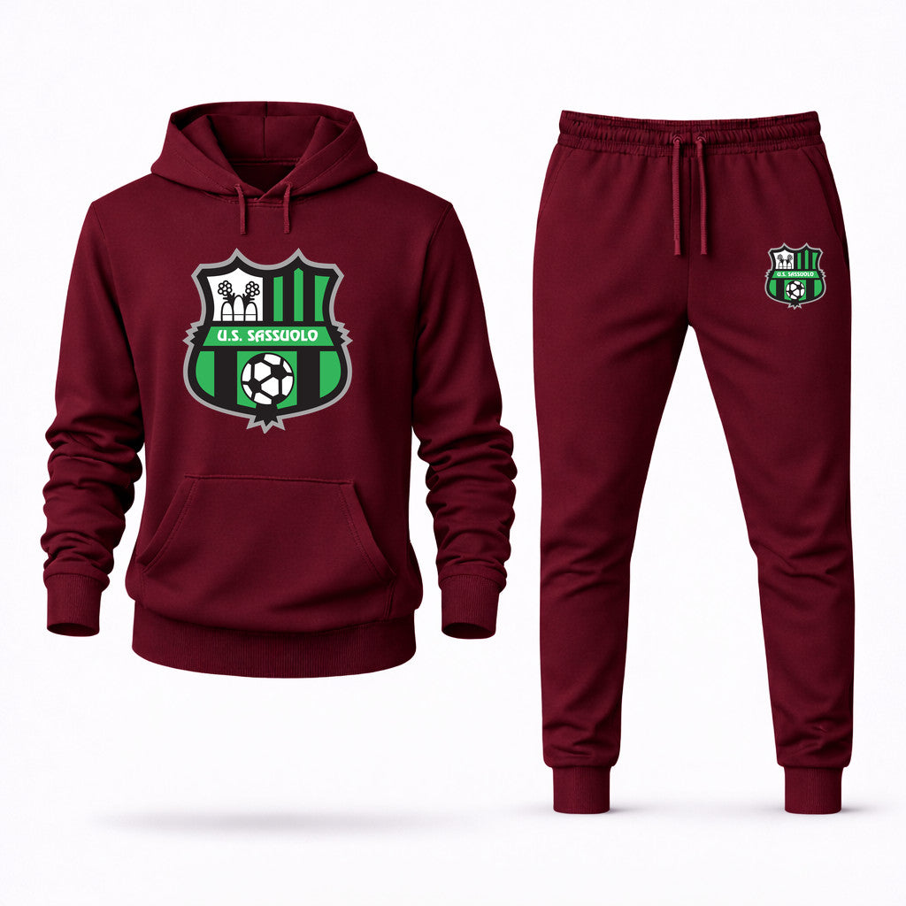U.S. Sassuolo Soccer Hoodie and Joggers Set - Burgundy