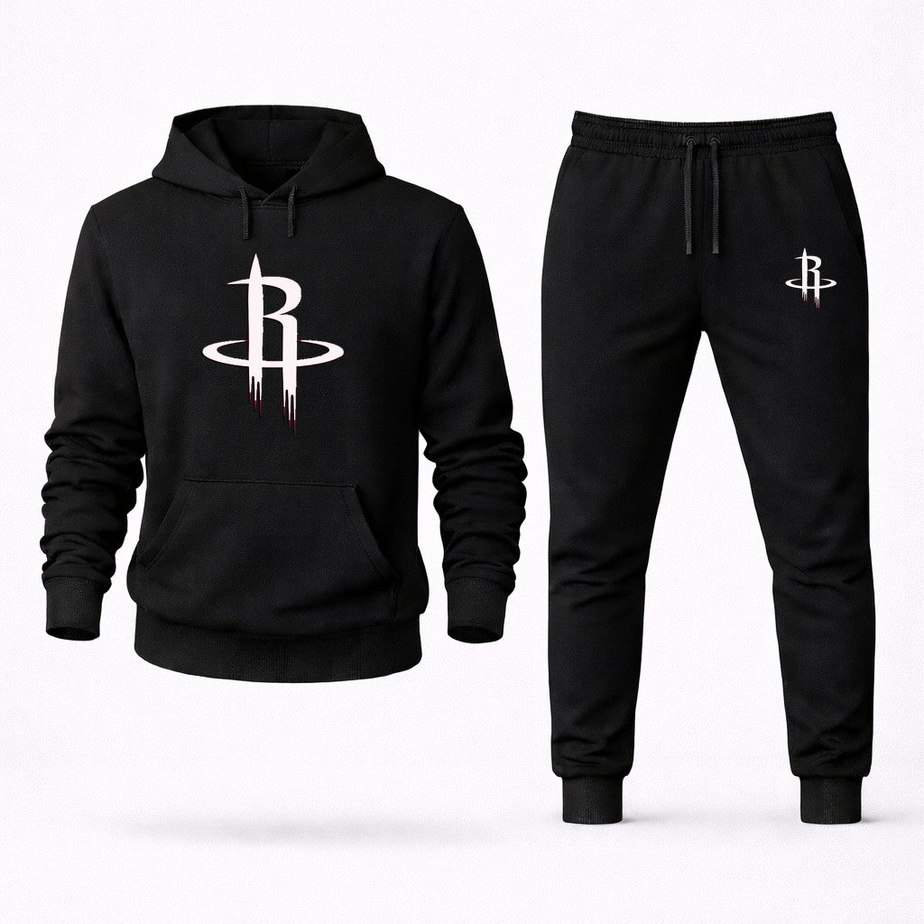 Houston Rockets Army Green Hoodie and Joggers Set - Black