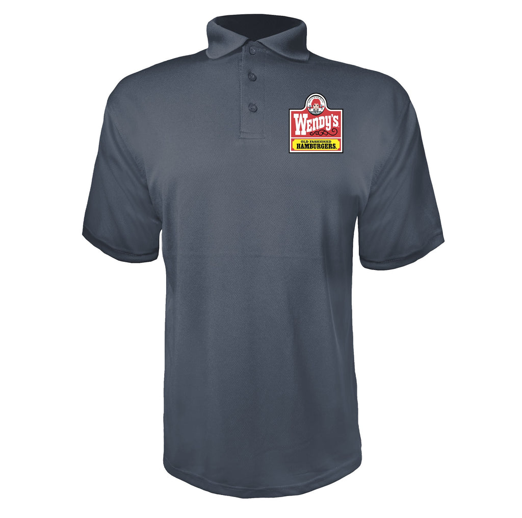 Wendys men's polyester polo in Charcoal