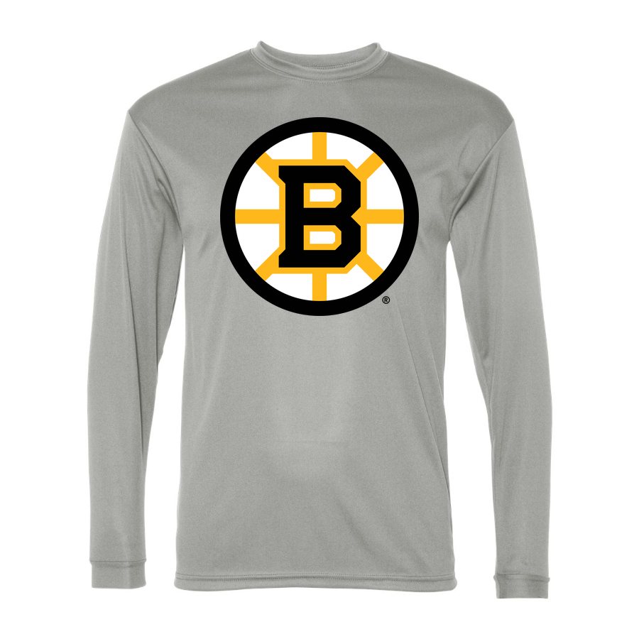 Men's Boston Bruins Polyester Long Sleeve T-Shirt - Silver
