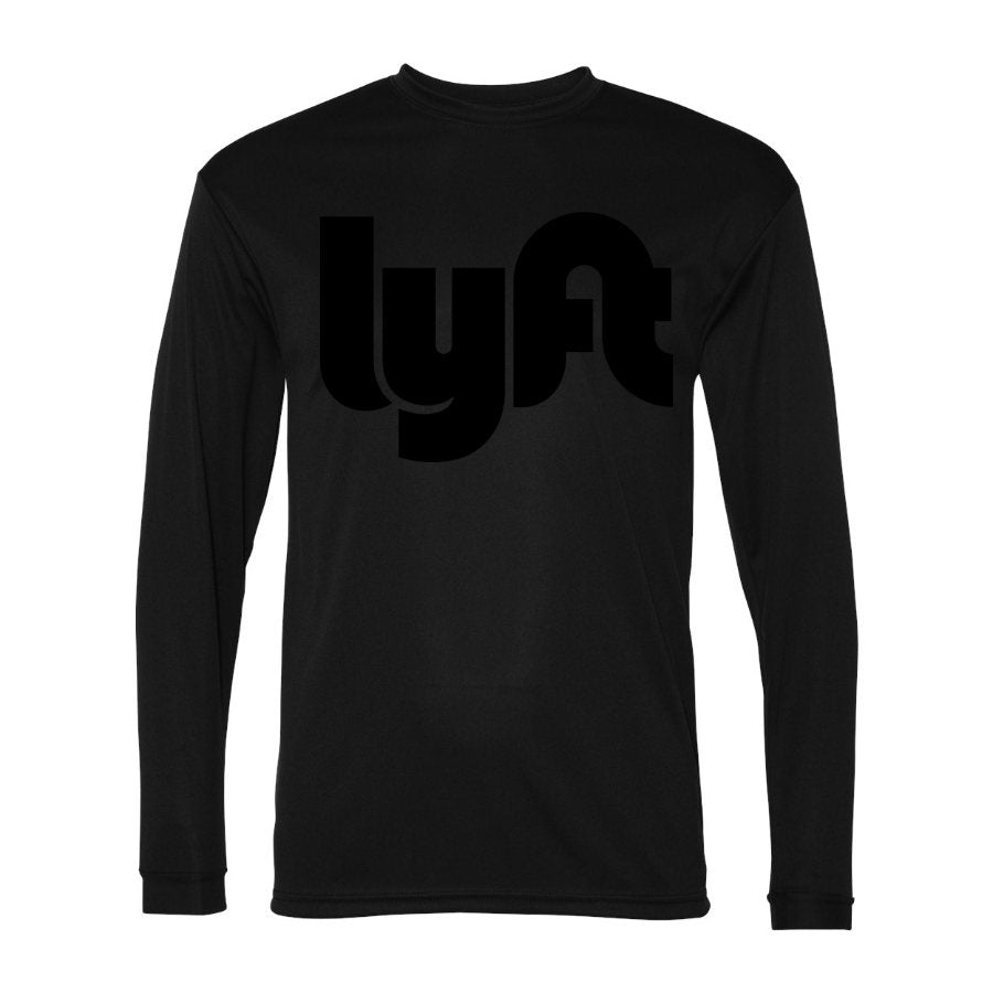 Men's Lyft black Polyester Long Sleeve T-Shirt - Black