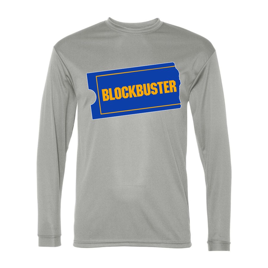 Men's Blockbuster Polyester Long Sleeve T-Shirt - Silver