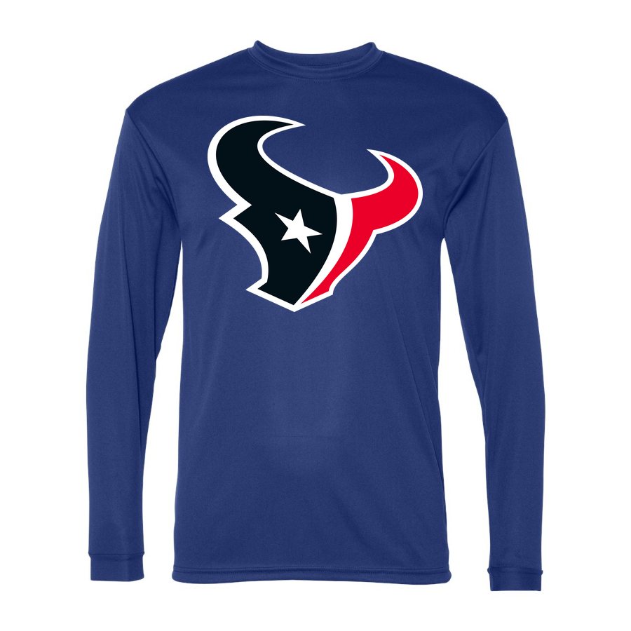 Men's Houston Texans Polyester Long Sleeve T-Shirt - Royal Blue