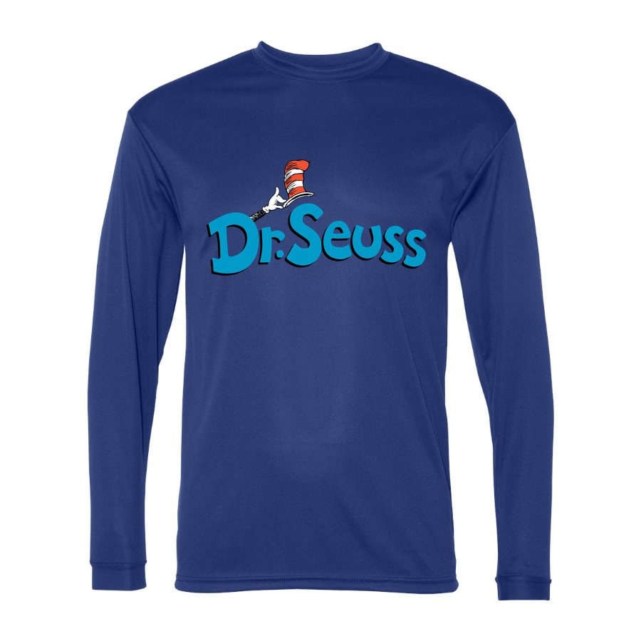 Men's Dr. Seuss Polyester Long Sleeve T-Shirt - Royal Blue