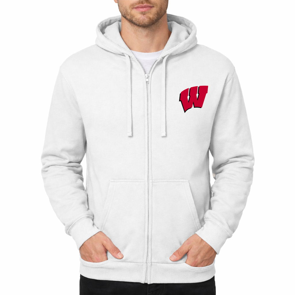 Men's Wisconsin Badgers Zipper Hoodie - White