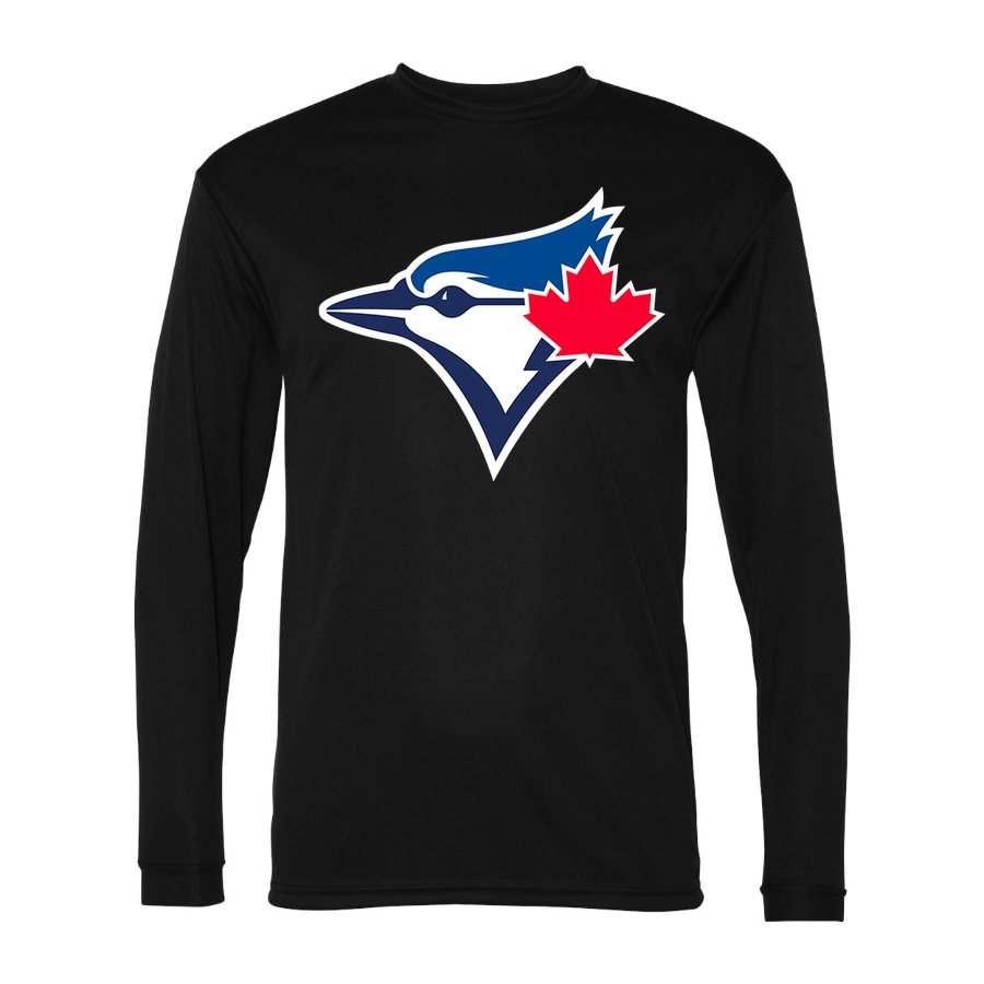 Men's Toronto Blue Jays Polyester Long Sleeve T-Shirt - Black