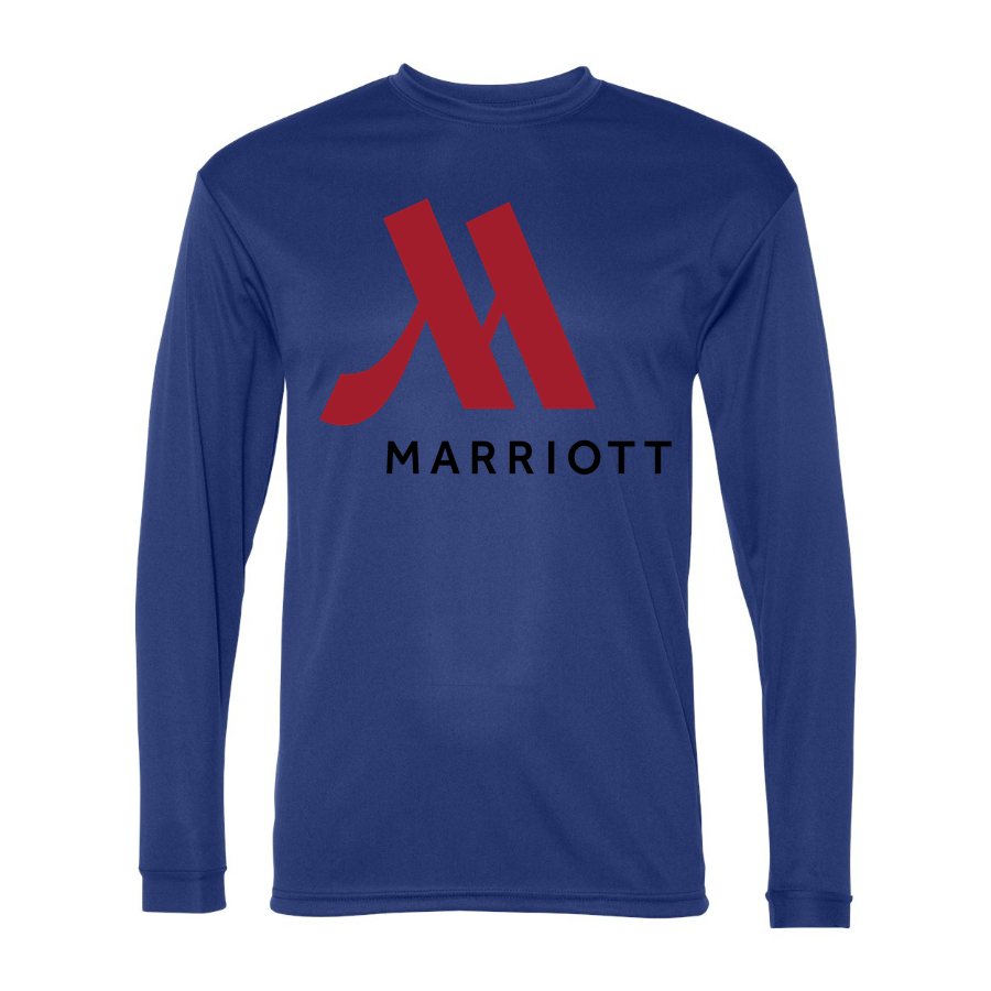 Men's Marriott Polyester Long Sleeve T-Shirt - Royal Blue