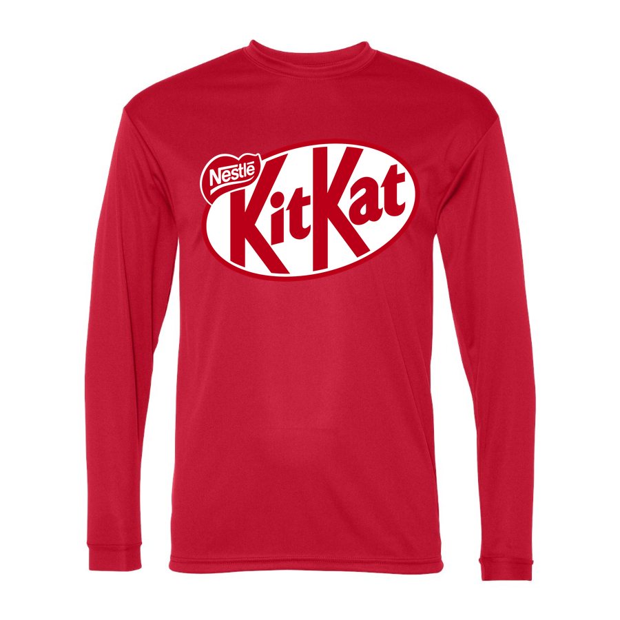 Men's Kit Kat food Polyester Long Sleeve T-Shirt - Red