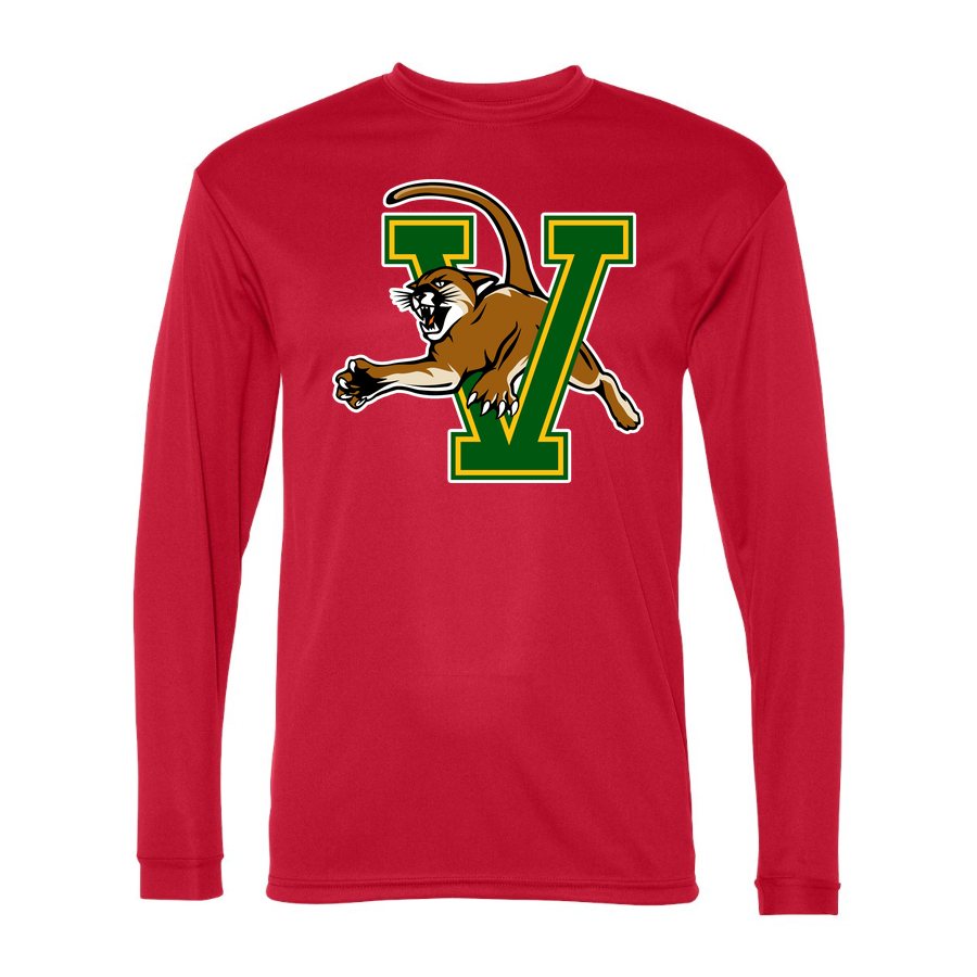 Men's Vermont Catamounts Polyester Long Sleeve T-Shirt - Red