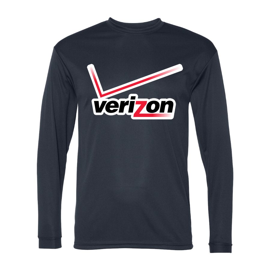 Men's Verizon Wireless Polyester Long Sleeve T-Shirt - Navy