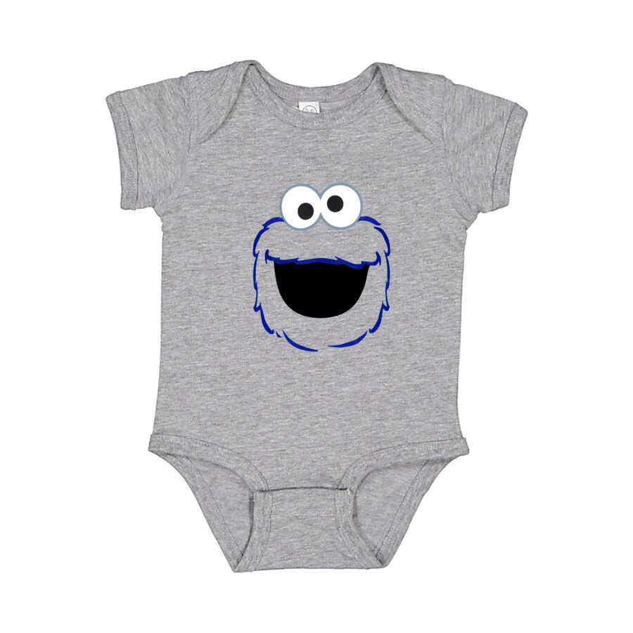 Cookie Monster Baby Romper Onesie - Gray