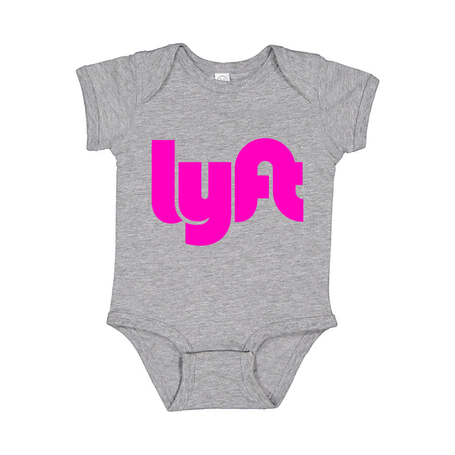 Lyft Pink Logo Baby Romper Onesie - Gray